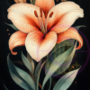 An illustration of a lily for a phone wallpaper.