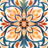 A Roma blue, orange mandala for a phone wallpaper.